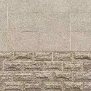 长春 黄金麻自然面蘑菇石配荔枝面干挂