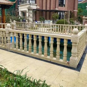 长春黄金麻花岗岩石材栏杆，扶手，将军柱，花瓶柱