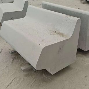 长春 芝麻白花岗岩异形坐凳，石凳