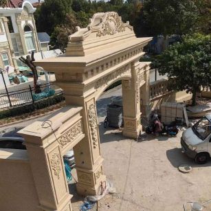 长春 黄金麻荔枝面花岗岩别墅门楼