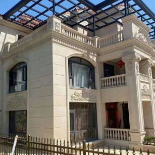 长春 黄金麻花岗岩荔枝面别墅外墙干挂