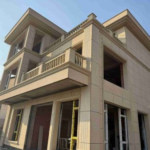 长春 黄金麻花岗岩石材荔枝面外墙干挂效果展示