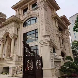 长春 黄金麻花岗岩别墅外墙干挂效果展示