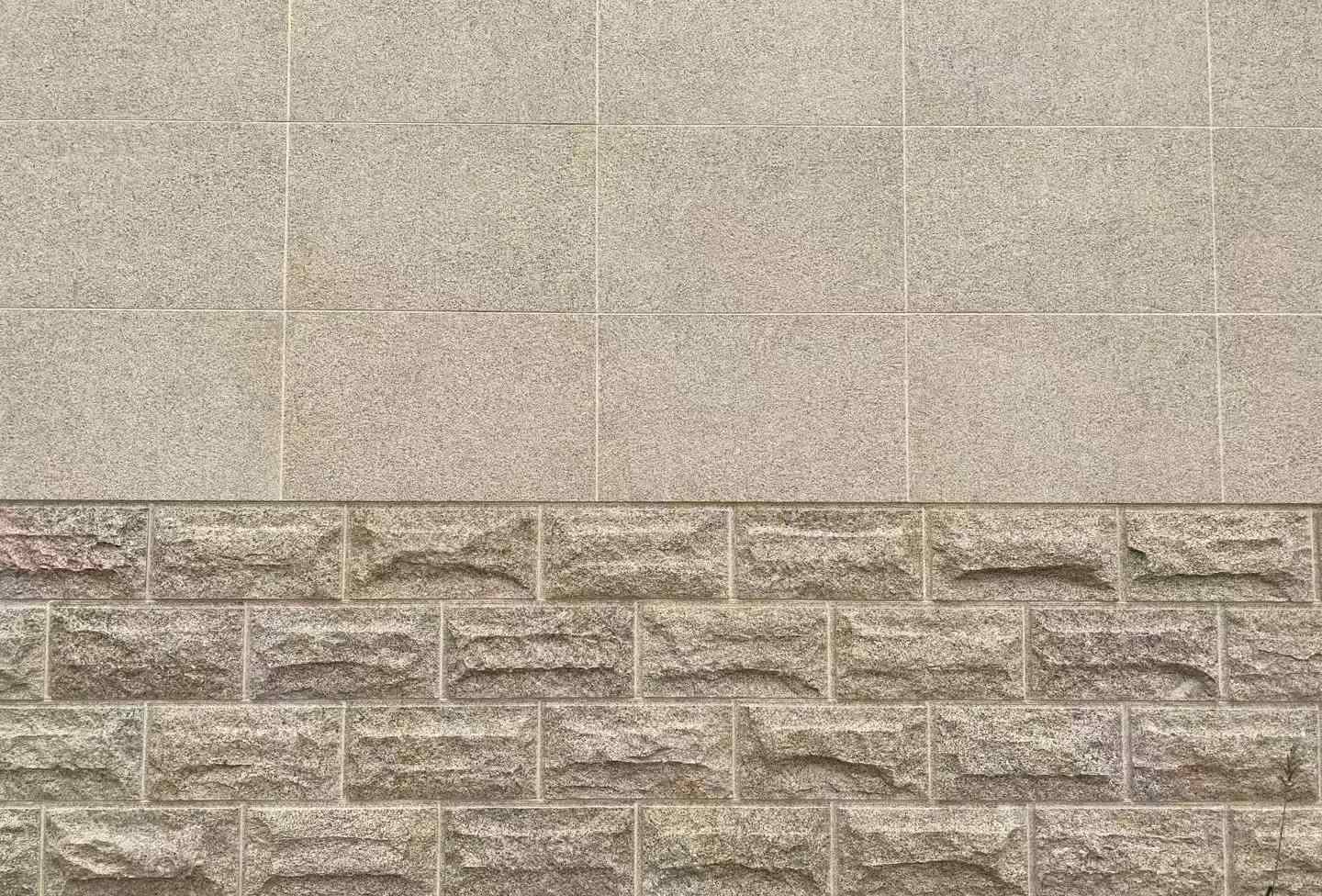 长春 黄金麻自然面蘑菇石配荔枝面干挂