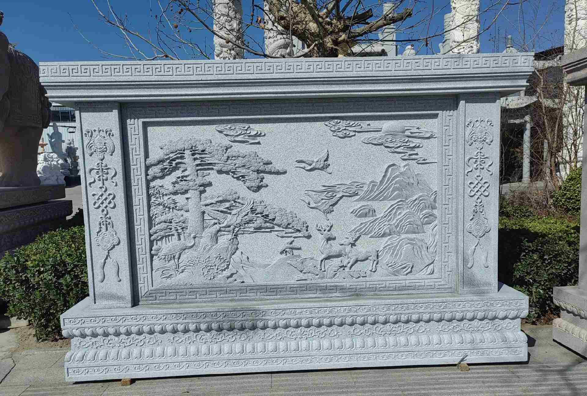 长春 芝麻白大型照壁，屏风，影壁