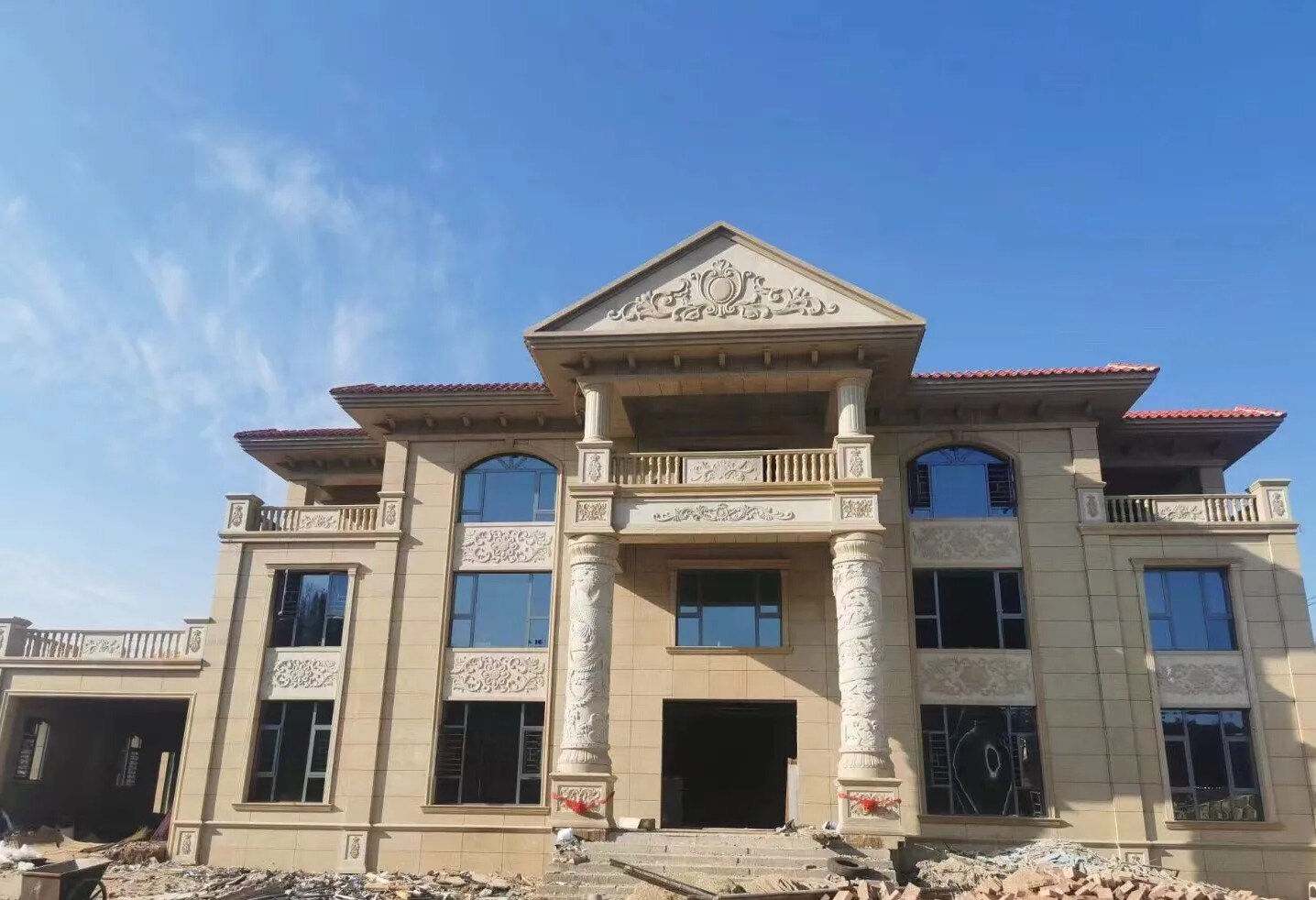 长春 黄金麻花岗岩别墅外墙干挂