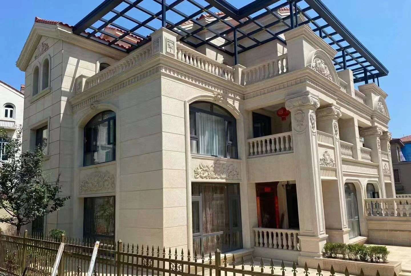 长春 黄金麻花岗岩荔枝面别墅外墙干挂