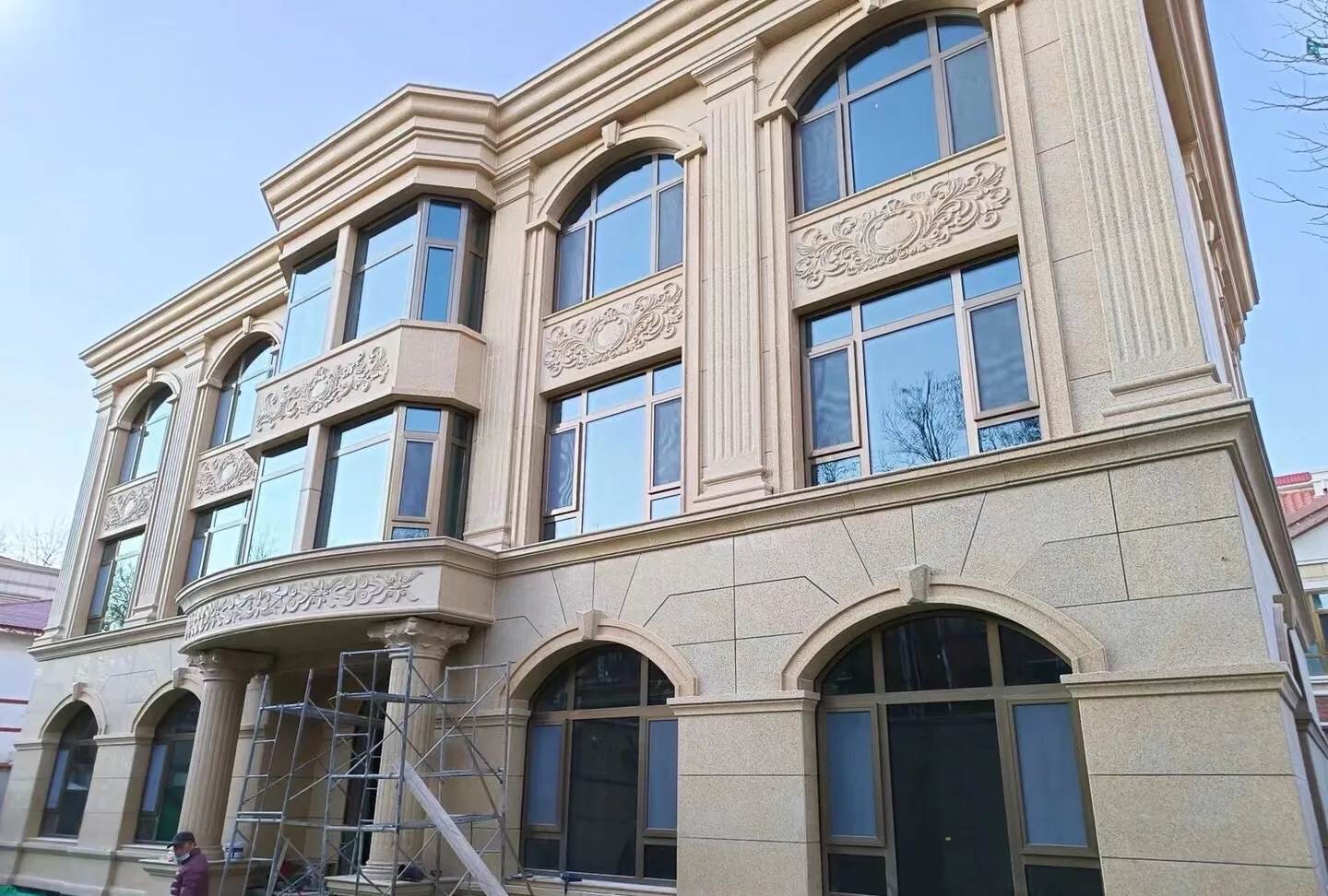 长春 黄金麻花岗岩别墅外墙干挂