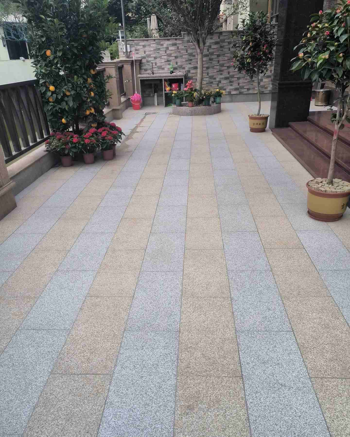 长春 黄金麻白麻荔枝面庭院铺装展示