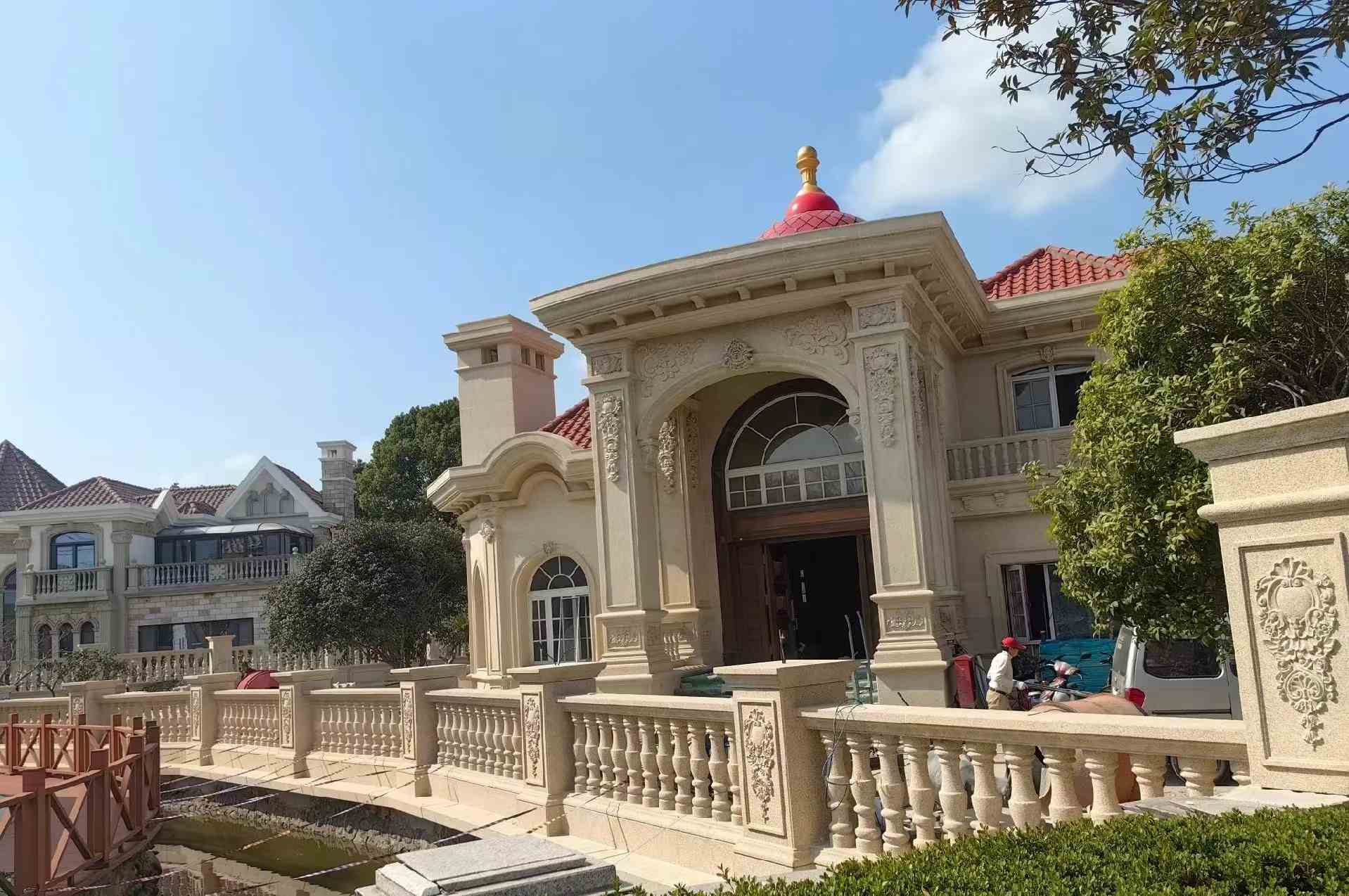 长春 黄金麻花岗岩欧式别墅