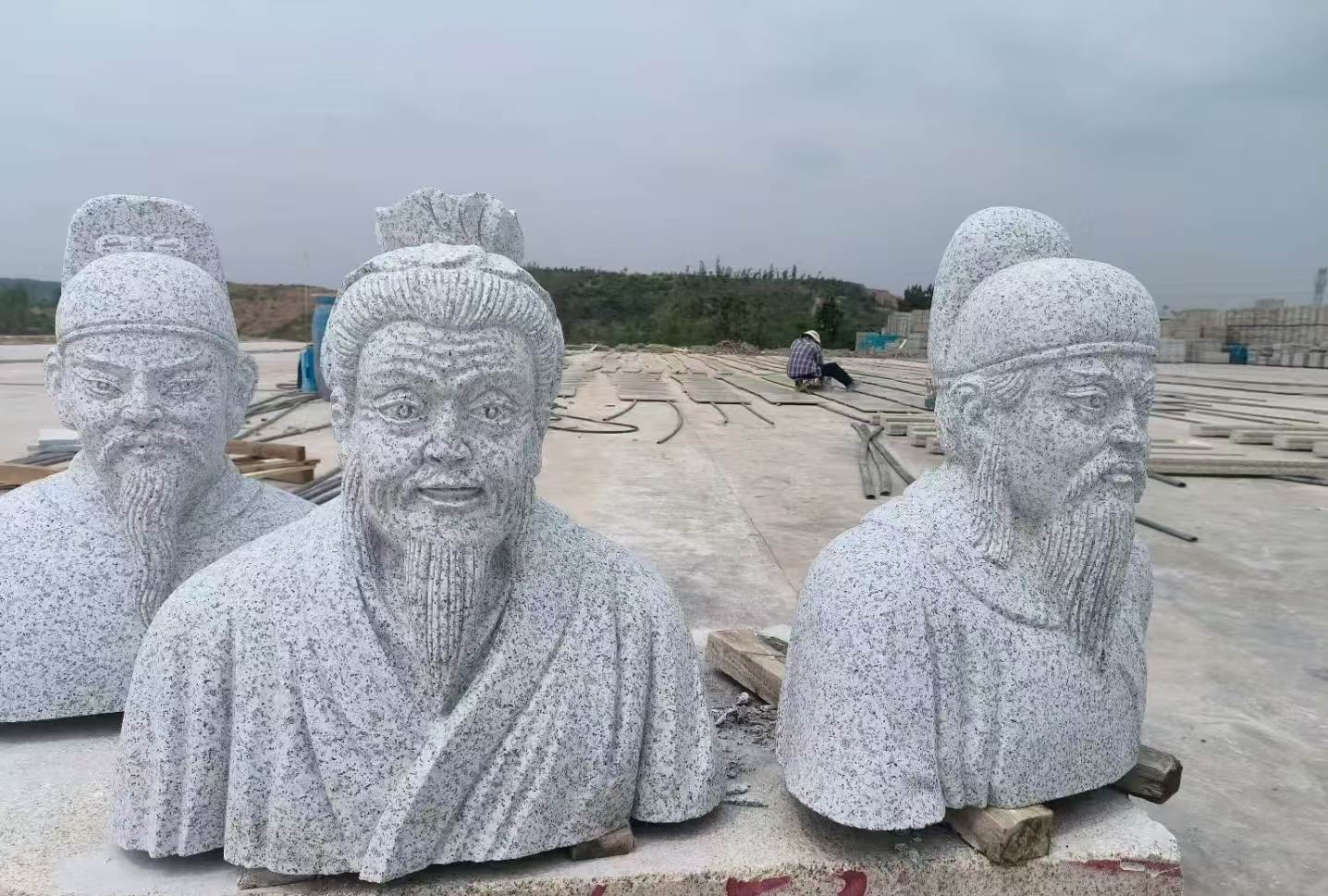 长春 白麻花岗岩石材人物立体雕刻